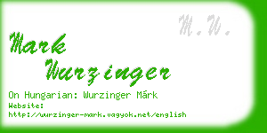 mark wurzinger business card